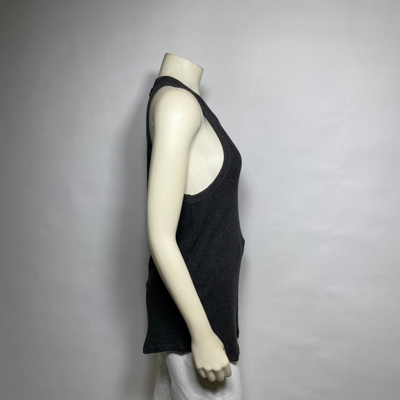 NAHMIAS Grey Cotton/Cashmere Tank Top - Picture 2 of 7